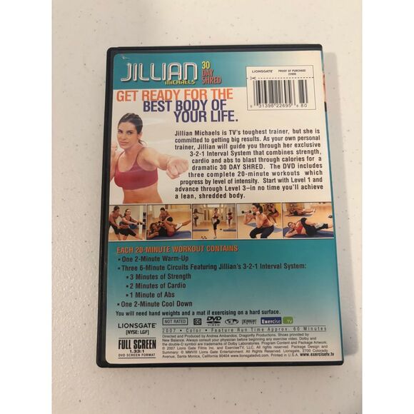 Jillian Michaels Fitness 2 DVD - 30 Day Shred & 6 Week Six Pack Workout Programs - Picture 7 of 9